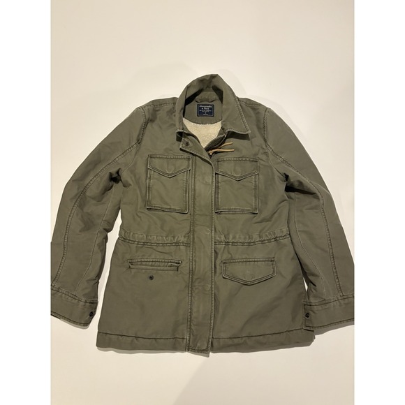 Abercrombie & Fitch Other - Abercrombie & Fitch A&F Womens Military Sherpa Lined OD Green Field Jacket Small
